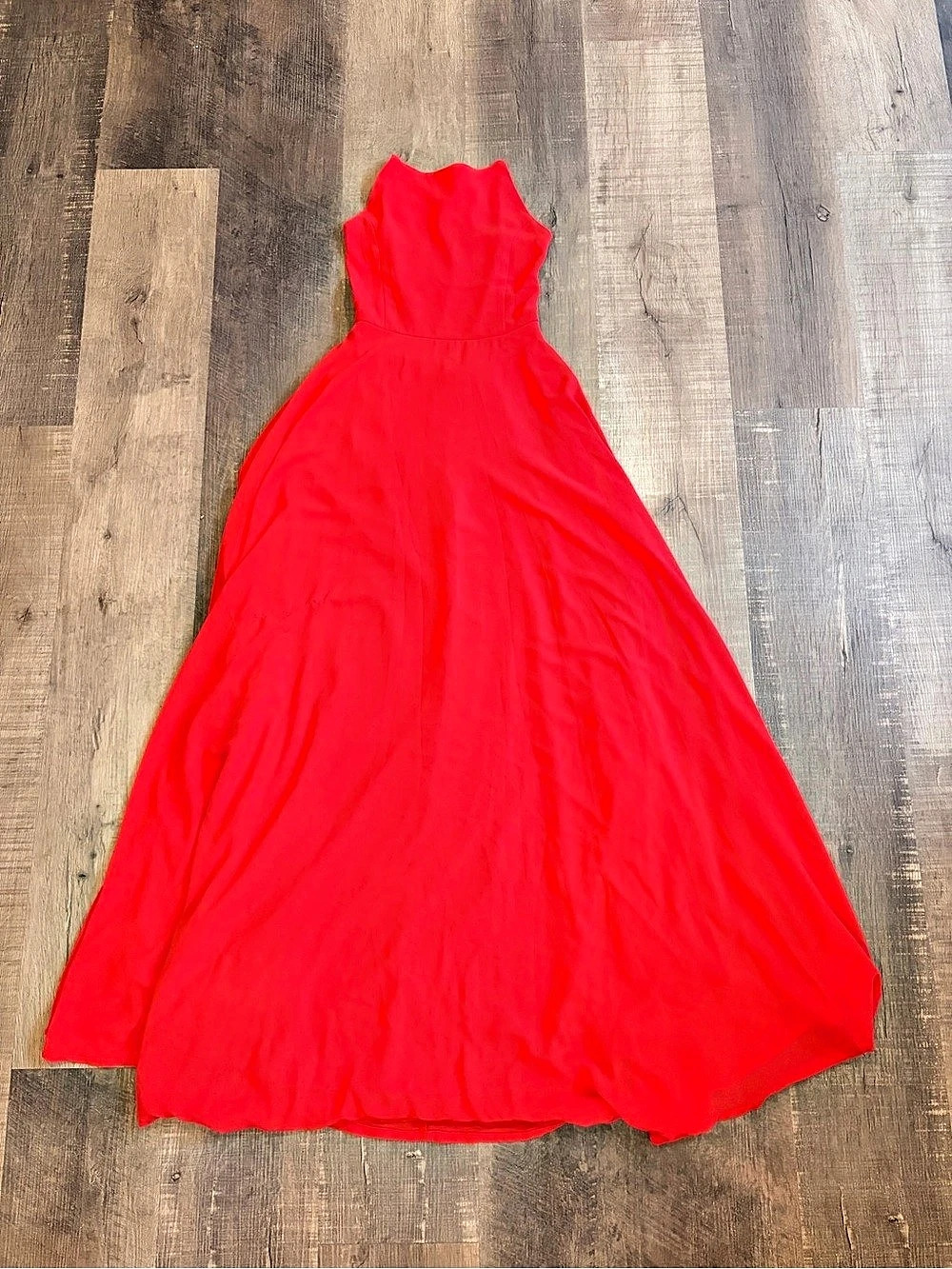 Lulus Strappy To Be Here Red Lace-Up Maxi Dress Small - $50 OBO